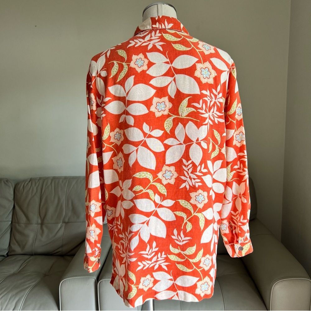 Spiegel Red/Orange Floral Button Down Shirt - Picture 16 of 16
